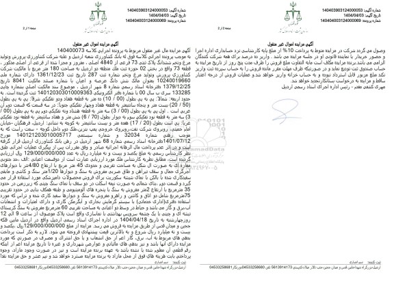 مزایده ملک به مساحت 180 مترمربع