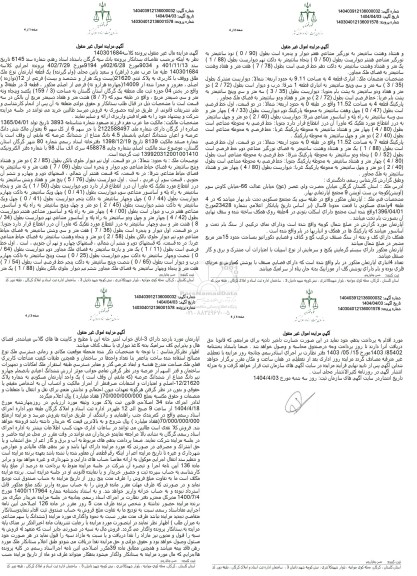 مزایده فروش یک قطعه آپارتمان به مساحت 159.3 مترمربع