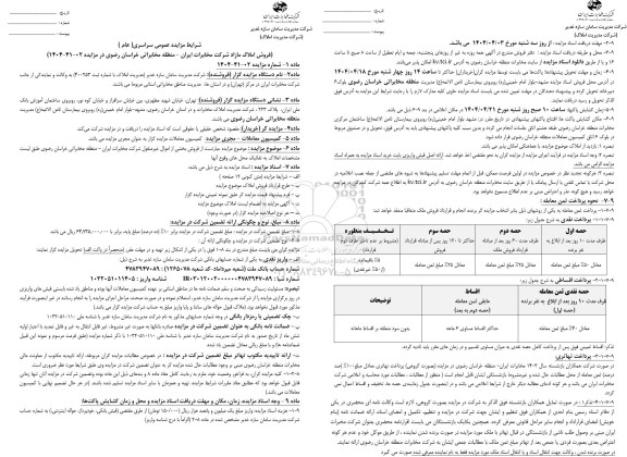 مزایده فروش املاک مازاد شرکت مخابرات