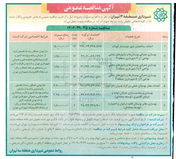 مناقصه احداث ساختمان شهر دوستدار کودک ...