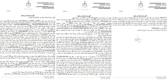 مزایده ششدانگ یک قطعه خانه مشتمل بر محوطه نوع ملک طلق 