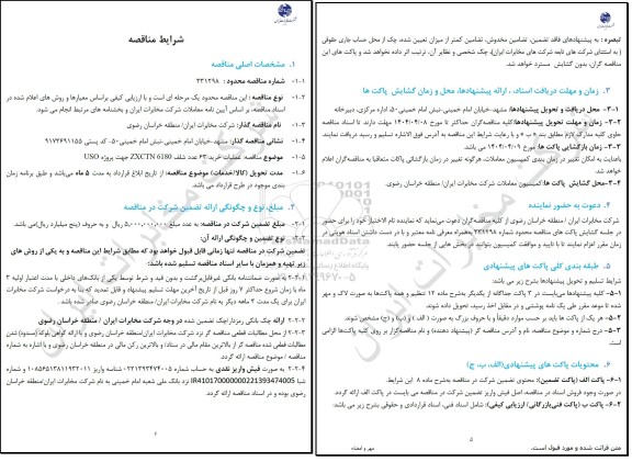 مناقصه عملیات خرید 63 عدد شلف 6180 ZXCTN جهت پروژه USO