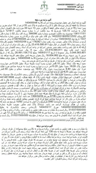 مزایده ششدانگ یک قطعه آپارتمان نوع ملک طلق با کاربری مسکونی
