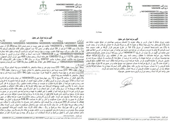 مزایده پلاک ثبتی شماره 1166  فرعی از 39 اصلی  