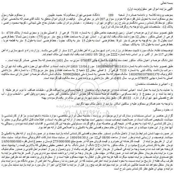 مزایده شش فقره حواله خودرو سواری 207