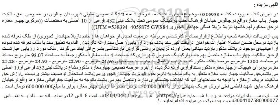 مزایده چهار باب مغازه