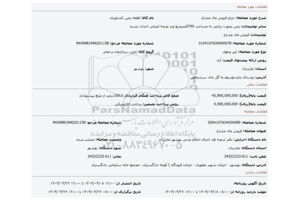 مزایده، فروش مال مشاع
