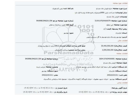 مزایده، فروش مال مشاع