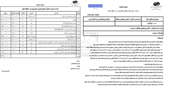 استعلام اجرای فیوژن فیبرنوری در سطح استان 