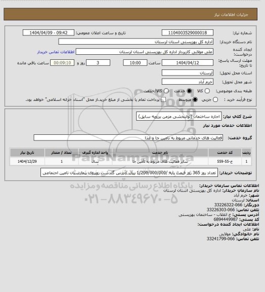استعلام اجاره ساختمان (توانبخشی مزمن برزویه سابق)