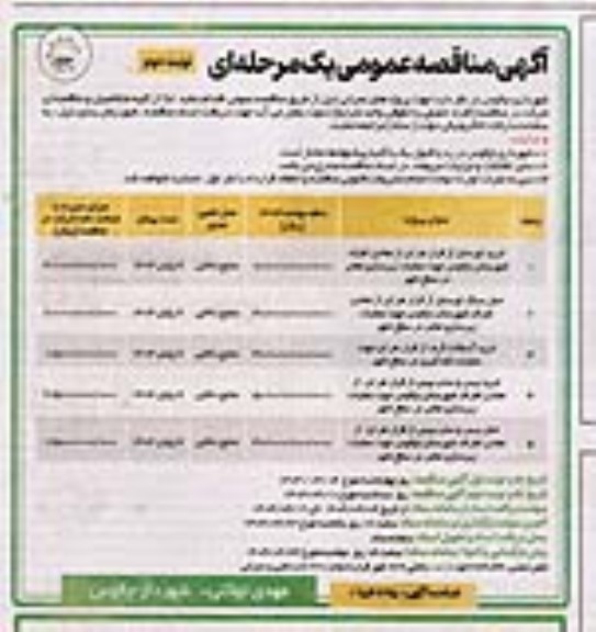 مناقصه خرید اورسایز از قرار هر تن از معادن و...- نوبت دوم