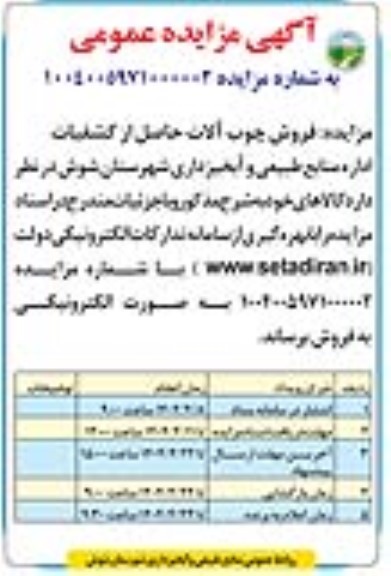 مزایده چوب آلات حاصل از کشفیات (اکالیپتوس)
