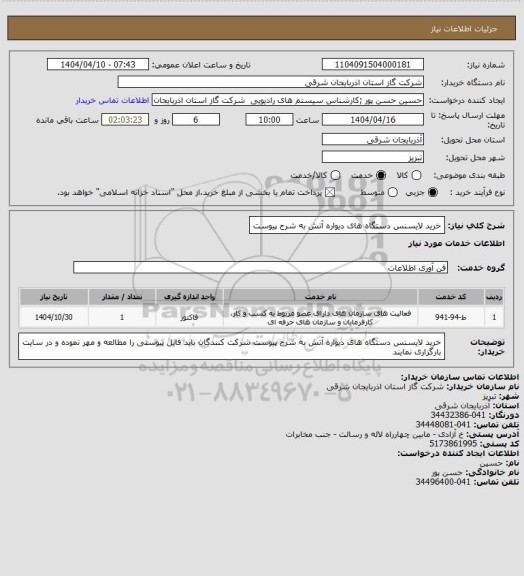 استعلام خرید لایسنس دستگاه های دیواره آتش به شرح پیوست