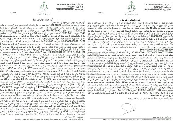 مزایده فروش مقدار سه دانگ مشاع از ششدانگ یک قطعه ساختمان مسکونی
