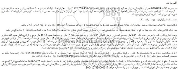 مزایده یک باب مغازه