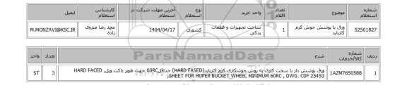 استعلام ورق با پوشش جوش کرم کارباید