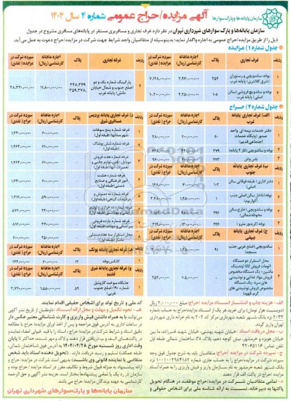 مزایده و حراج غرف تجاری و مسافربری ...