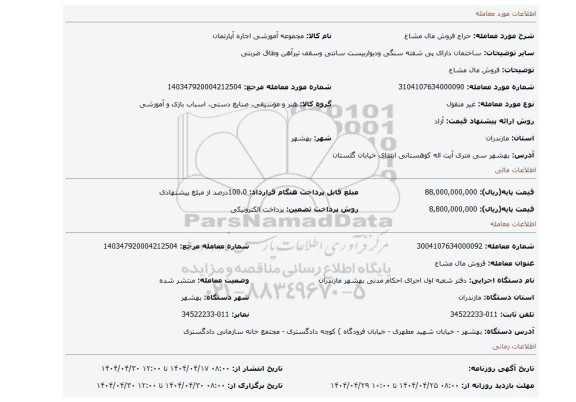 مزایده، فروش مال مشاع