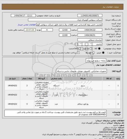 استعلام رایانه -سوئیچ فیبر نوری