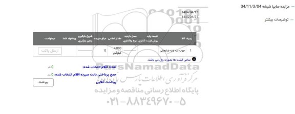 مزایده چوب سه لایه ضایعاتی
