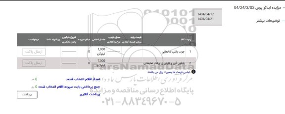 مزایده چوب پالتی ضایعاتی ...
