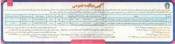 مناقصه عمومی جمع آوری و حمل پسماند، لایروبی، تنظیف معابر و سایر امورات...