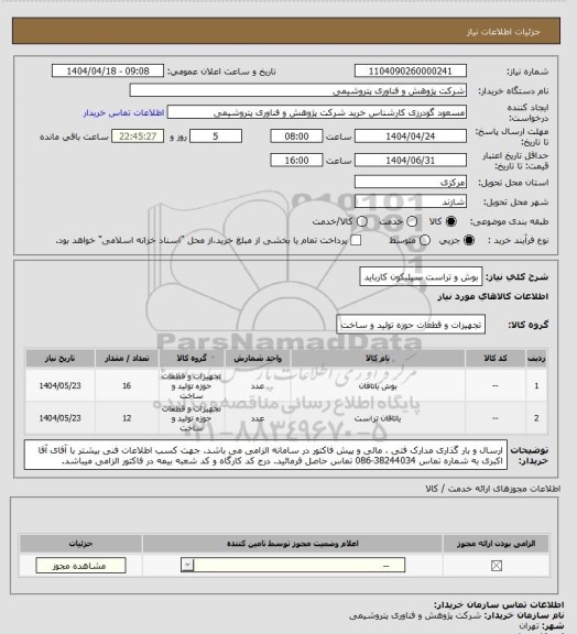 استعلام بوش و تراست سیلیکون کارباید