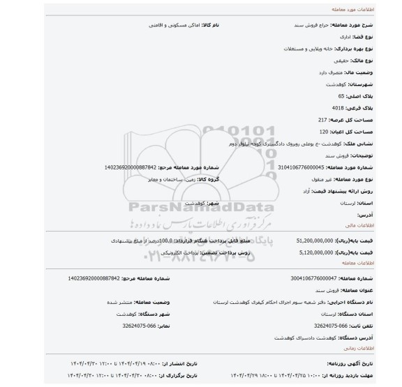 مزایده، فروش سند