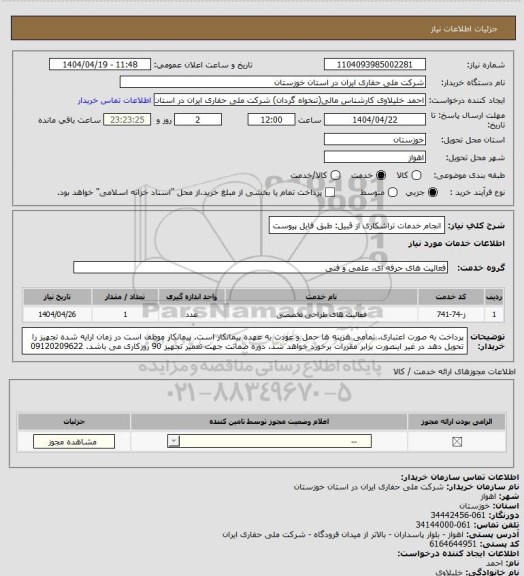 استعلام انجام خدمات تراشکاری از قبیل:
طبق فایل پیوست