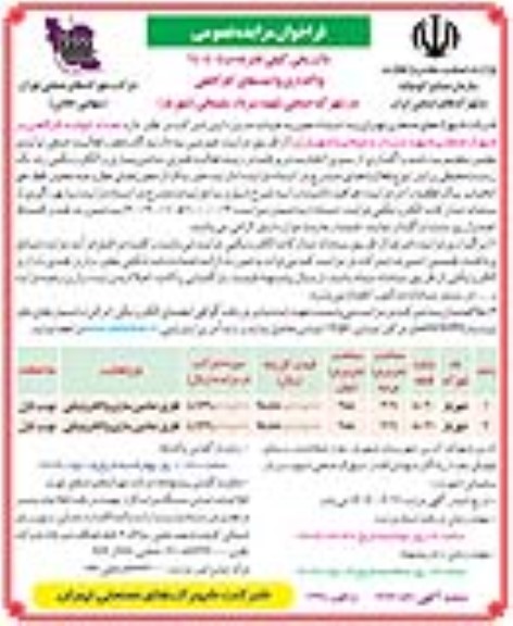 مزایده واگذاری واحدهای کارگاهی
