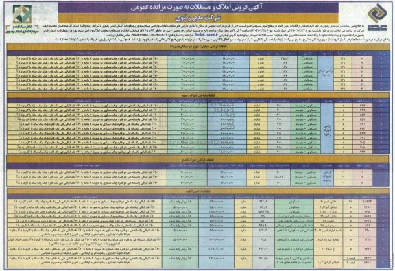 مزایده فروش املاک و مستغلات