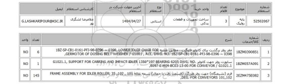 استعلام پایه رولیک