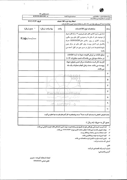 استعلام شناسایی و لیبل گذاری کابل های فیبر نوری