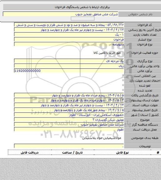 مناقصه, تعلیق شکن گچساران ۳