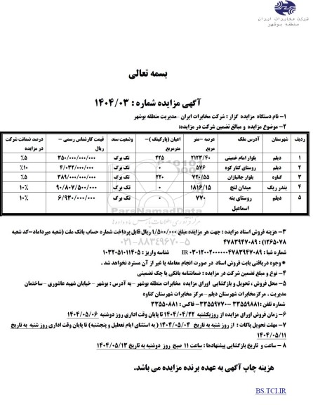 مزایده ملک