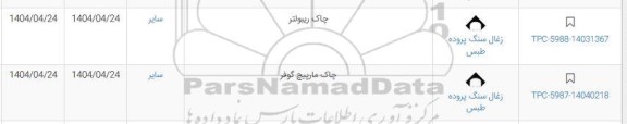 استعلام چاک ریبولتر و چاک مارپیچ کوفر 