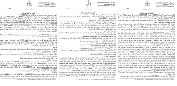 مزایده ملک به پلاک ثبتی شماره 36335 فرعی از یک اصلی