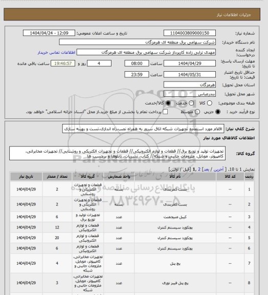 استعلام اقلام مورد استفاده تجهیزات شبکه اتاق سرور به همراه نصب،راه اندازی،تست و بهینه سازی