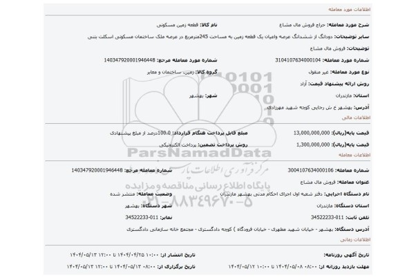مزایده، فروش مال مشاع