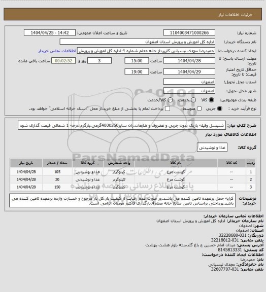 استعلام شنیسل وفیله باریک بدون چربی و غضروف و ضایعات.ران سایز350تا400گرمی.بارگرم درجه 1 شمالی قیمت گذاری شود