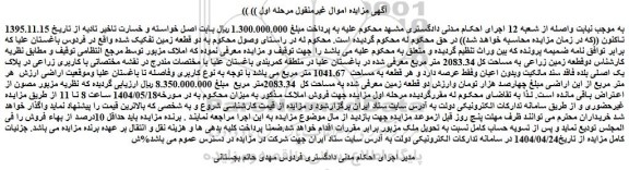 مزایده دو قطعه زمین تفکیک شده