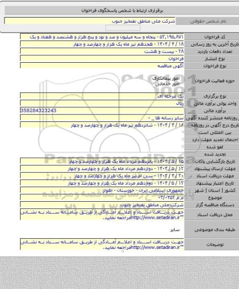مناقصه, م م ۰۳/۰۴۵۲