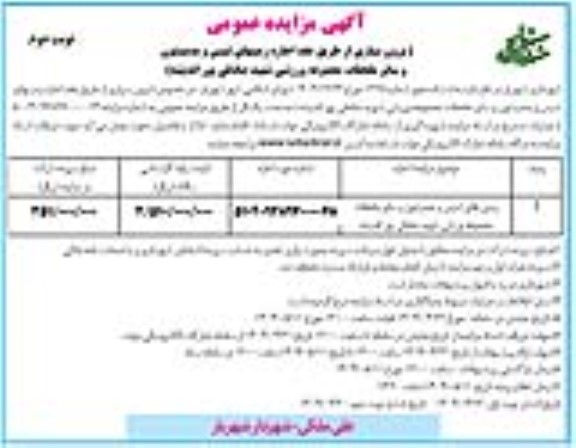 مزایده برونسپاری از طریق عقد اجاره زمینهای تنیس و بدمینتون و سایر ملحقات مجموعه ورزشی - نوبت دوم