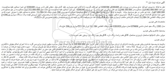 مزایده خودرو سواری پژو206 هاچ بک tu5 مدل 1395 رنگ سفید