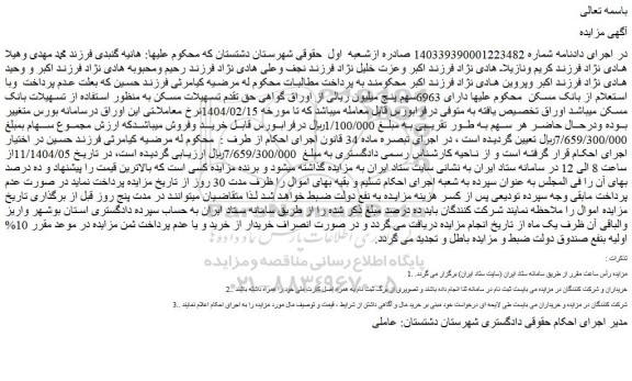 مزایده سهام 
