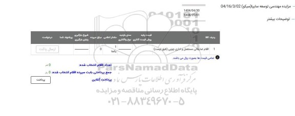 مزایده اقلام ضایعاتی مستعمل و اداری چوبی