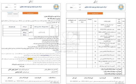 استعلام والو و چک والو و..
