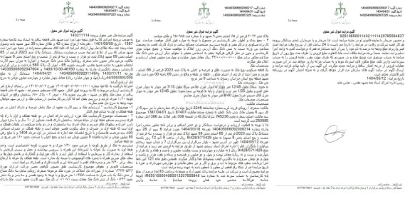 مزایده فروش ششدانگ ملک با پلاک ثبتی 2023 فرعی از 65 اصلی