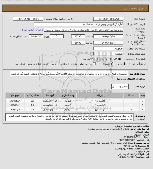 استعلام شنیسل و فیله ران بدون چربی و غضروف و ضایعات.ران سایز350تا400گرمی.بارگرم درجه 1شمالی قیمت گذاری شود.