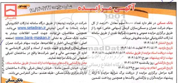 مزایده سهام